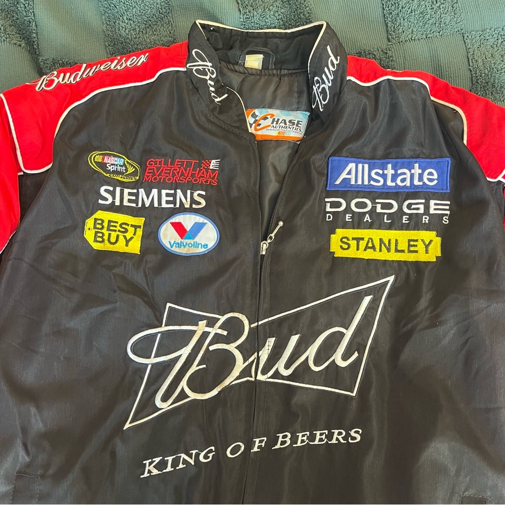 Chase Authentics VINTAGE Budweiser NASCAR Racing Jacket Kasey Kahne 9 Red Bomber